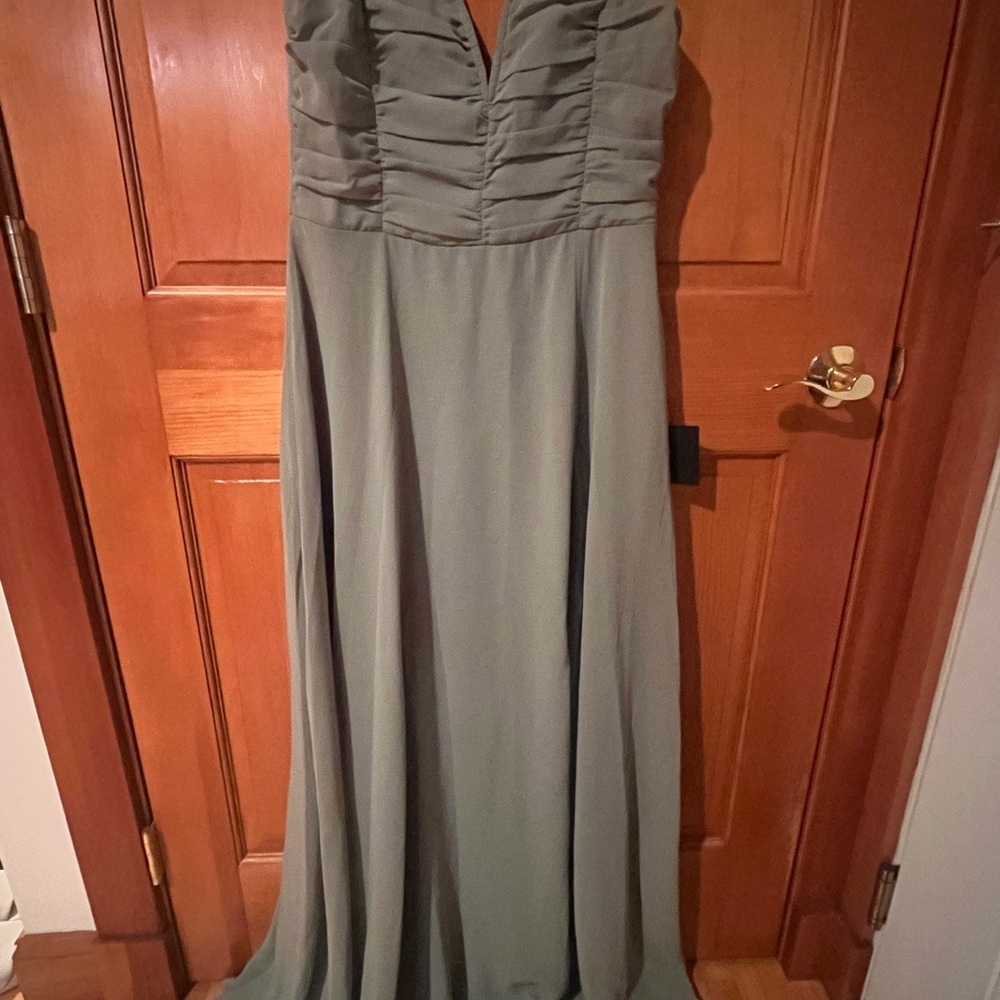 Lulu's Sage Green Maxi Dress